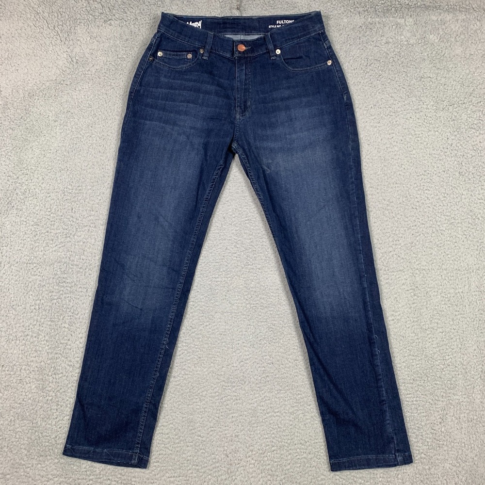 Mugsy Fultons Jeans Mens 32x30 Classic Dark Blue Signature Stretch Denim Comfort